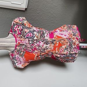 Tommy Hilfiger pink orange paisley tunic blouse xs